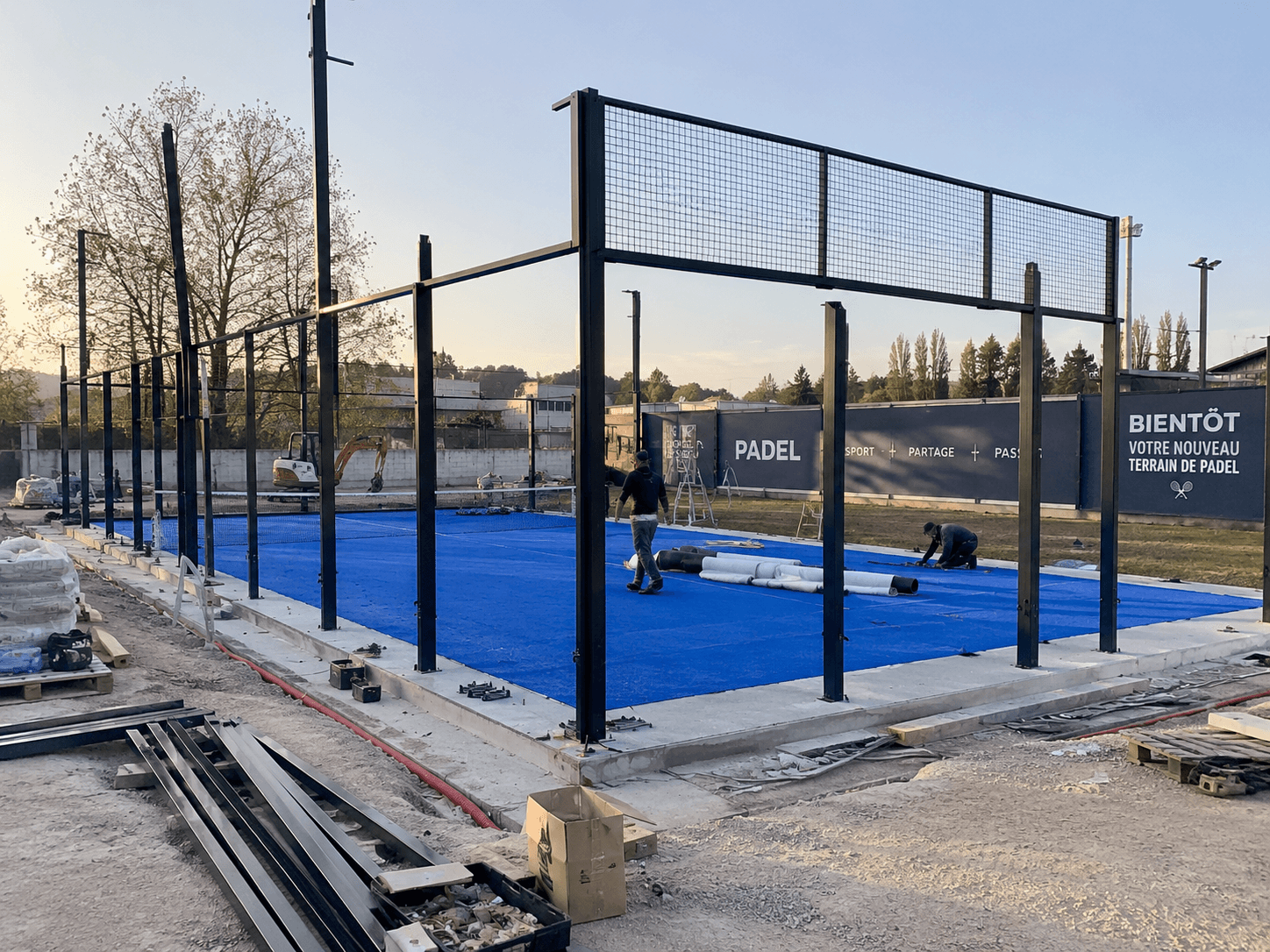 Terrain de padel en construction